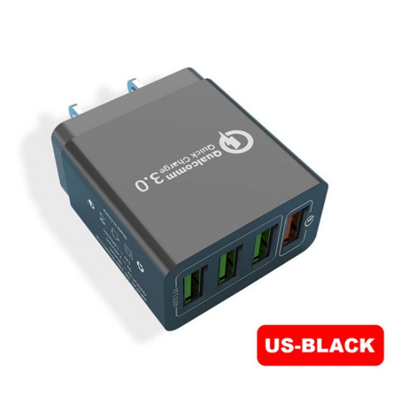 QC3.0 Γρήγορη φόρτιση 4USB πολλαπλών θυρών 5V/9V/12V Νέος φορτιστής ταξιδιού American Standard European Standard Quick Charging Qc3.0