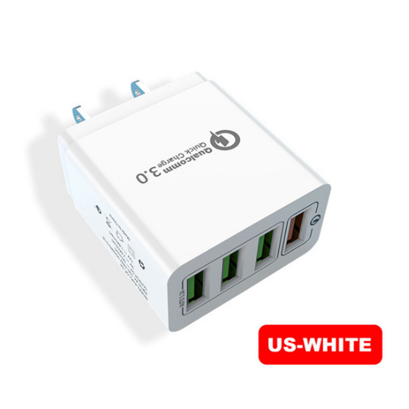 QC3.0 Γρήγορη φόρτιση 4USB πολλαπλών θυρών 5V/9V/12V Νέος φορτιστής ταξιδιού American Standard European Standard Quick Charging Qc3.0