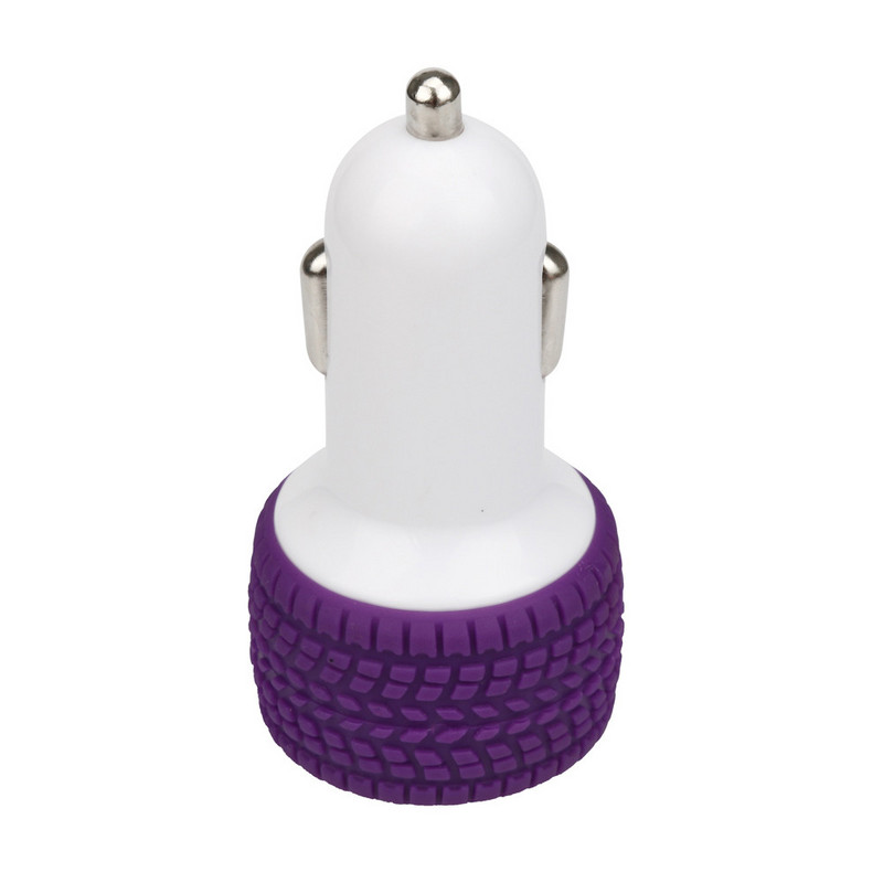 Δωρεάν αποστολή Auto Extension 2.1A/1.0A Mini Wheel shape Dual 2 Port 12V USB Auto In Car Charger Adapter Αξεσουάρ αυτοκινήτου Νέο