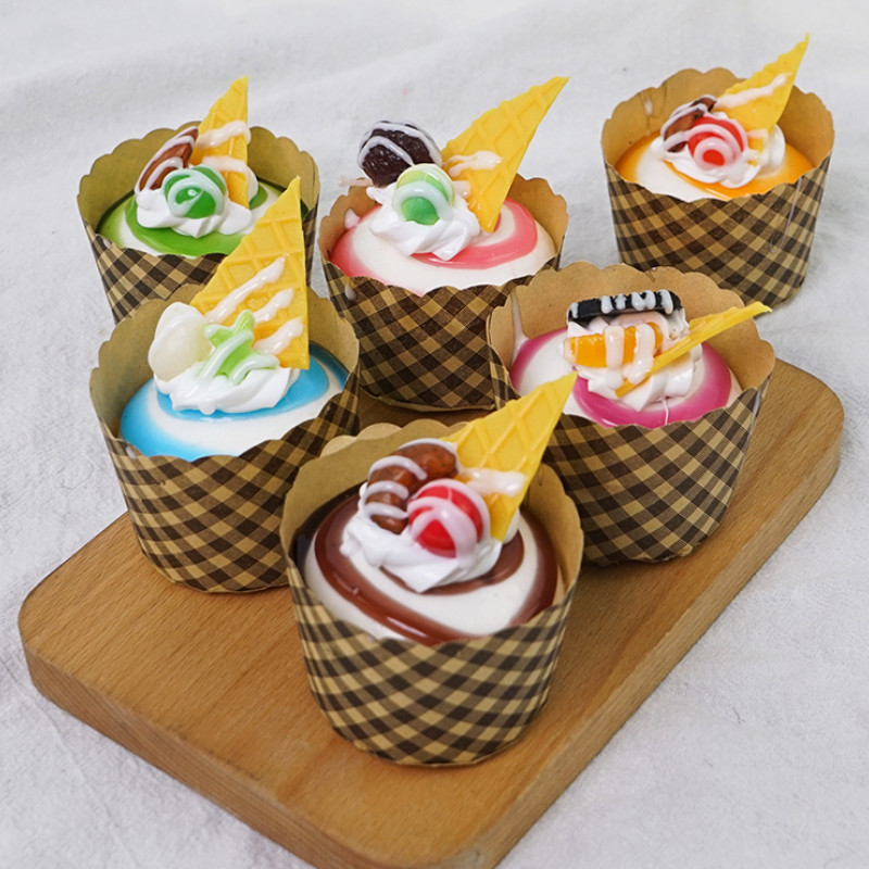1 τμχ Simulation PU Craft Paper Cup Φρούτα καρύδι Κέικ Τρόφιμα Εστιατόριο Αρτοποιείο Κατάστημα Διακόσμηση καταστήματος Hildren`s Toy Mousse Model Dessert