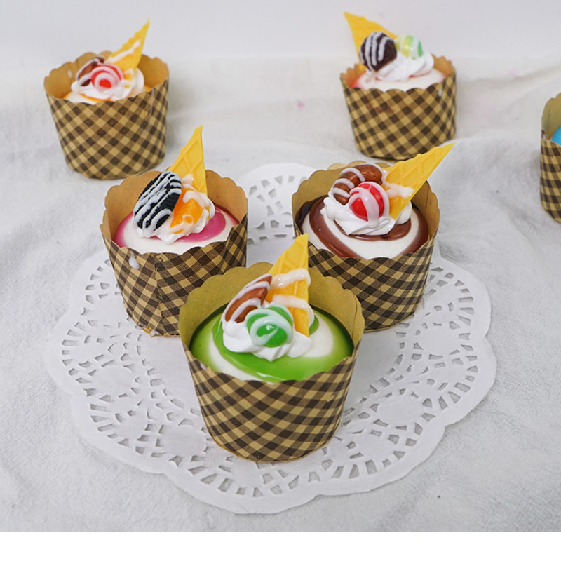 1 τμχ Simulation PU Craft Paper Cup Φρούτα καρύδι Κέικ Τρόφιμα Εστιατόριο Αρτοποιείο Κατάστημα Διακόσμηση καταστήματος Hildren`s Toy Mousse Model Dessert