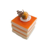 5×5×5,5cm Προσομοίωση PU Square Fruit Sandwich Cake for Dessert Shop Promotion Sample Shooting Supplies Accessory Cake Fake Food