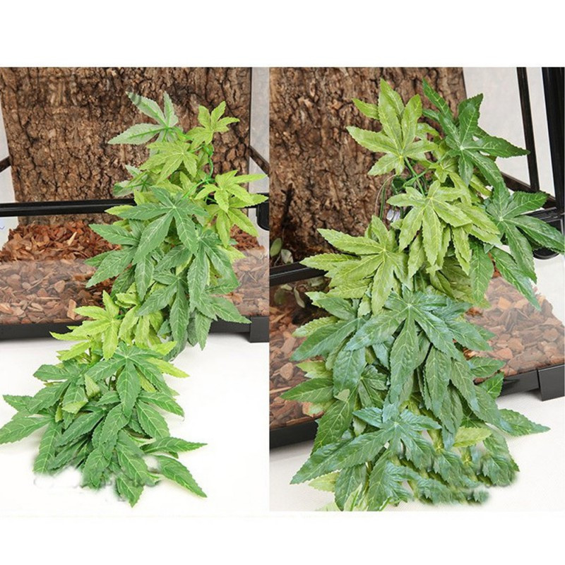 Ερπετό Terrarium Φυτική Διακόσμηση Ερπετόφυτα με βεντούζα για αμφίβια σαύρα Φίδι αναρρίχησης κατοικίδιων ζώων Δεξαμενή Διακόσμηση βιότοπων