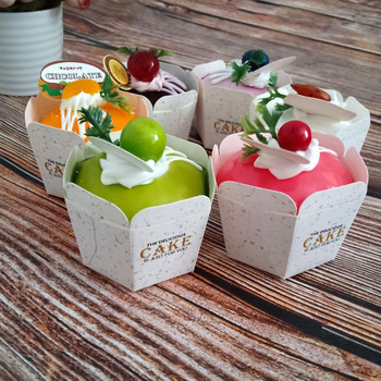 1 τμχ Μοντέλο κέικ προσομοίωσης Εξαγωνικό χάρτινο φλιτζάνι Επιδόρπιο Ψωμί Φαγητό Γάμου Γάμου Φωτογραφία Σκουπ Διακοσμήστε Δείγμα Οθόνης Cake Shop