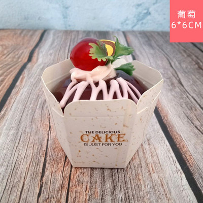 1db szimulációs tortamodell Hatszögletű papírpohár desszert kenyér étel Születésnapi esküvői fotó kellékek Díszíts cukrászdában minta kijelző