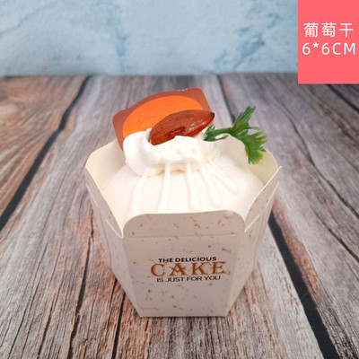 1db szimulációs tortamodell Hatszögletű papírpohár desszert kenyér étel Születésnapi esküvői fotó kellékek Díszíts cukrászdában minta kijelző