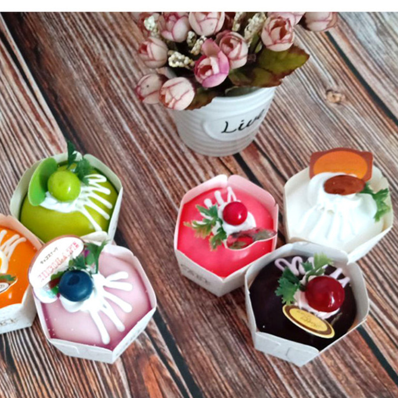 1db szimulációs tortamodell Hatszögletű papírpohár desszert kenyér étel Születésnapi esküvői fotó kellékek Díszíts cukrászdában minta kijelző