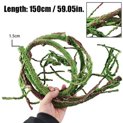 Ερπετά Εξωραϊσμός Αμπέλου Ψεύτικα κλαδιά τροπικού δάσους αφρός Rattan Terrarium Διακόσμηση βιότοπων για Lizard Chameleon