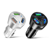 Autolaadija USB kiirlaadimine QC3.0 pordid auto sigaretisüütaja adapter iPhone`i jaoks Samsung Huawei Xiaomi QC autotelefoni laadimine