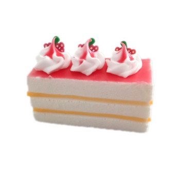1 бр. Симулация на правоъгълна плодова торта pu craft фалшиви десерти за декорации на витрини на магазин за торти украса за семейно парти