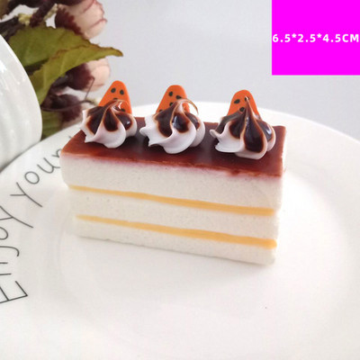 1 τμχ Προσομοίωση ορθογώνιο κέικ φρούτων pu craft ψεύτικα επιδόρπια για διακοσμήσεις βιτρίνας τούρτας διακόσμηση οικογενειακού πάρτι