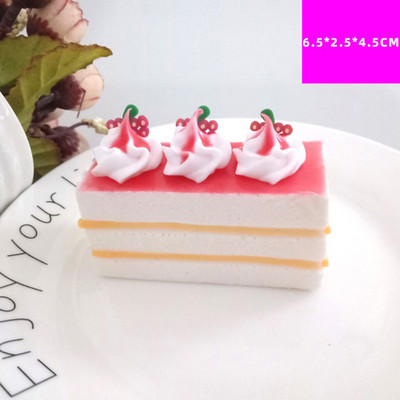1 τμχ Προσομοίωση ορθογώνιο κέικ φρούτων pu craft ψεύτικα επιδόρπια για διακοσμήσεις βιτρίνας τούρτας διακόσμηση οικογενειακού πάρτι
