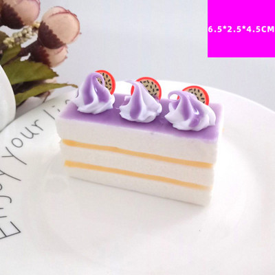 1 τμχ Προσομοίωση ορθογώνιο κέικ φρούτων pu craft ψεύτικα επιδόρπια για διακοσμήσεις βιτρίνας τούρτας διακόσμηση οικογενειακού πάρτι