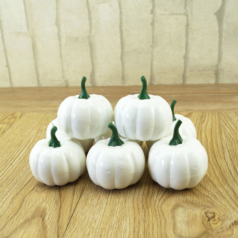 8 τμχ Simulation Pumpkin Golden Autumn Mini Pumpkin Set Απόκριες κολοκύθας Ευχαριστιών Διακόσμηση Κολοκύθα κουκουνάρια Acorns Prop
