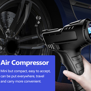 Автомобилен въздушен компресор 120W акумулаторна безжична надуваема помпа преносима въздушна помпа помпа за автомобилни гуми цифров за кола велосипедни топки