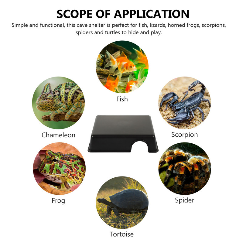 Terrarium Decorationsationss Hide Caves Πλαστική χελώνα Τεχνητή gecko καταφύγιο Σνακ Κρύβονται αράχνες Δεξαμενή ψαριών