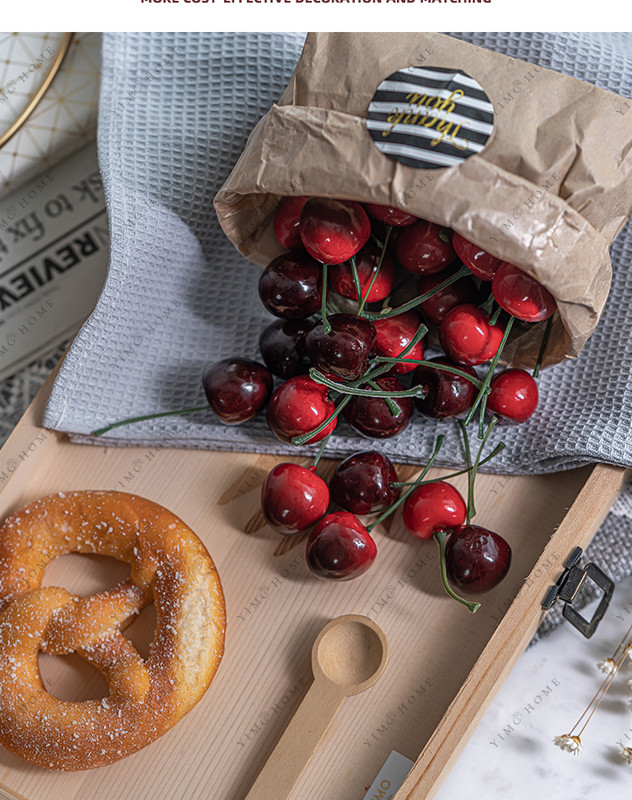 10 τμχ Vintage υψηλής ποιότητας Simulation Fruit Cherry Plastic Fake Cherry Photo Props Home Τεχνητά Ποικιλιακά Φρούτα Κατάστημα Μοντέλο Δεκ