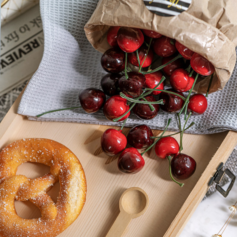 10 τμχ Vintage υψηλής ποιότητας Simulation Fruit Cherry Plastic Fake Cherry Photo Props Home Τεχνητά Ποικιλιακά Φρούτα Κατάστημα Μοντέλο Δεκ