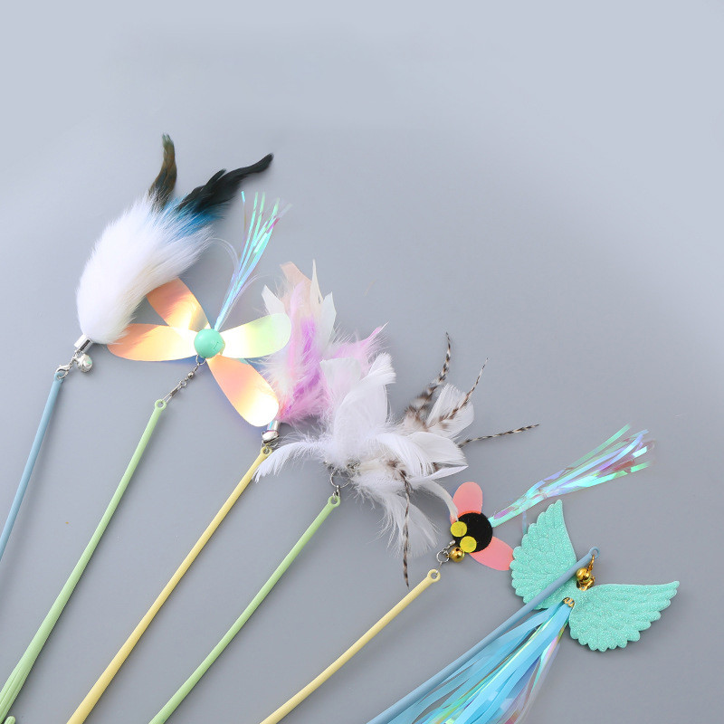 Szimulációs rovarok Interaktív macskajátékok Vicces tollmadár harangú macskabottal Játékok cicáknak, akik játszanak ugratós játékok Macskakellékek