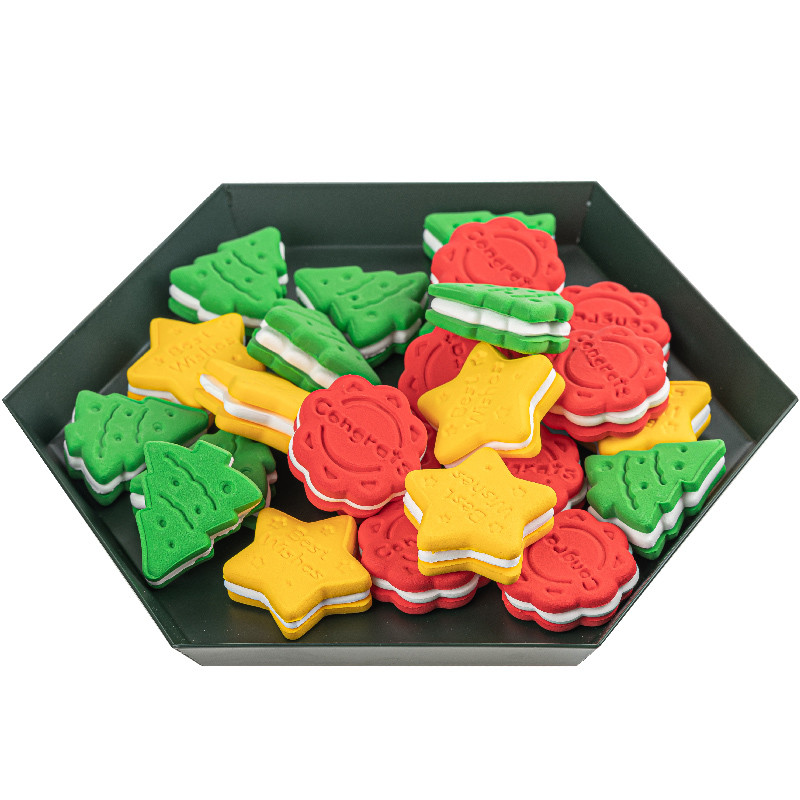 2db Szimulációs keksz karácsonyi süti modell szimulációs krém desszert karácsonyi ablak desszert asztal dekoratív díszek