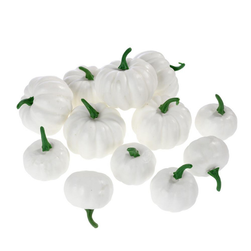 12 τεμ. Τεχνητές κολοκύθες Ποικιλία ψεύτικη κολοκύθα προσομοίωσης για το Halloween Thanksgiving Party Decoration Home