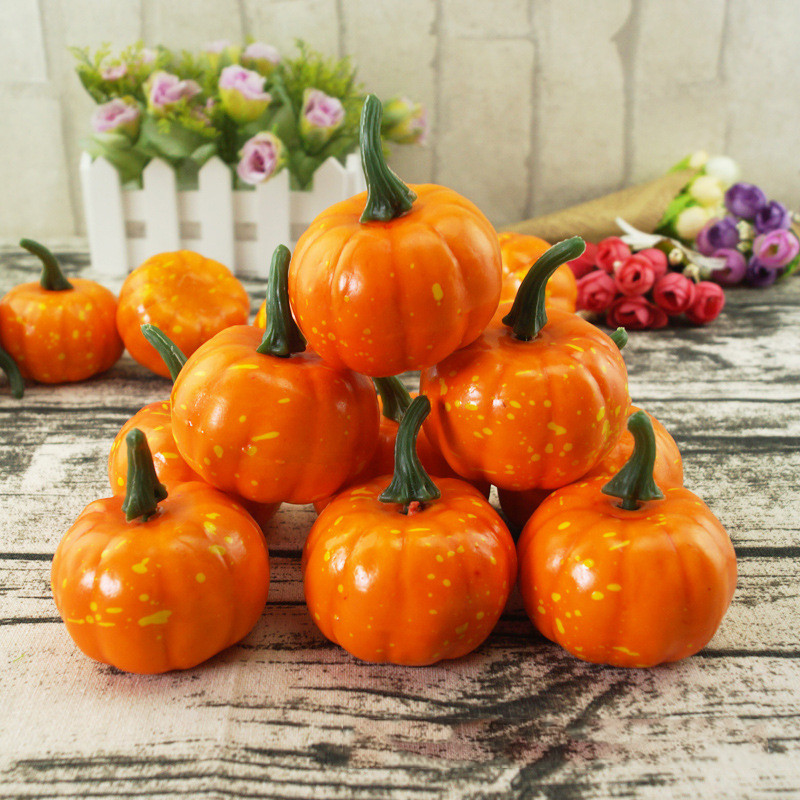 12 τεμ. Τεχνητές κολοκύθες Ποικιλία ψεύτικη κολοκύθα προσομοίωσης για το Halloween Thanksgiving Party Decoration Home