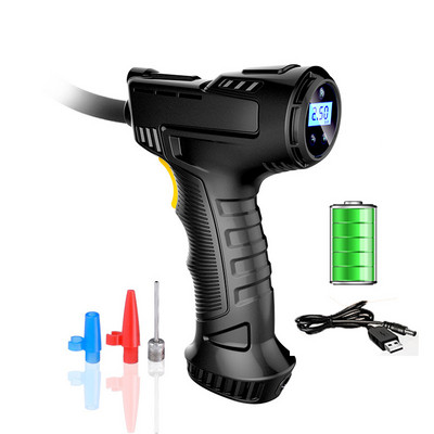 Αεροσυμπιεστής αυτοκινήτου 120W Επαναφορτιζόμενη ασύρματη φουσκωτή αντλία Φορητή αντλία αέρα Φουσκωτή ελαστικών αυτοκινήτου Ψηφιακός για ποδήλατο αυτοκινήτου BF