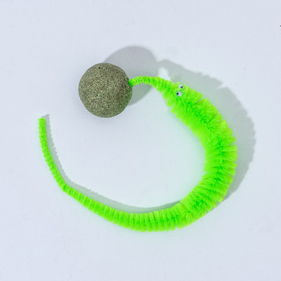 Αστεία προσομοίωση παιχνιδιού γάτας Caterpillar Kitten Toy Αλληλεπίδραση Παιχνίδι μπάλα γατούλας Παιχνίδι για κατοικίδια Clean Mouth Molar Teeth Teeth Προμήθειες για γάτα