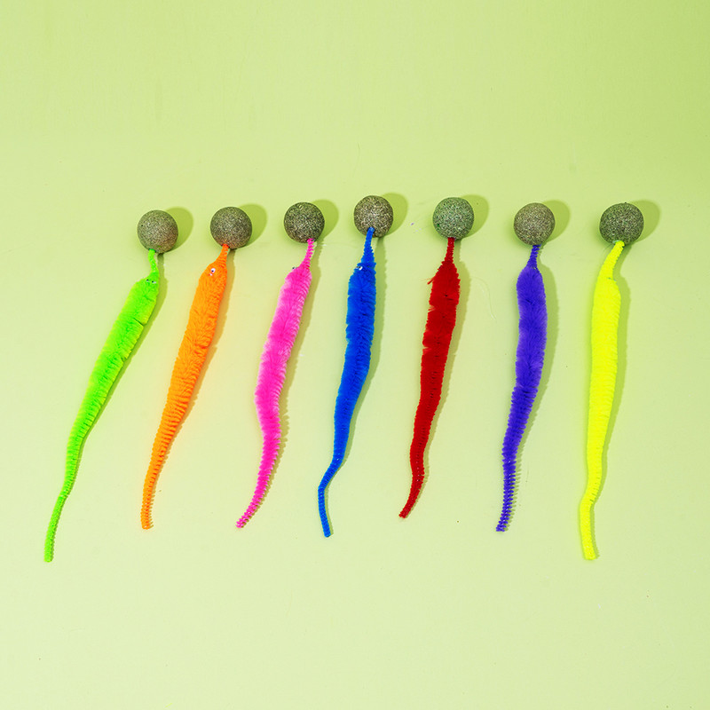 Αστεία προσομοίωση παιχνιδιού γάτας Caterpillar Kitten Toy Αλληλεπίδραση Παιχνίδι μπάλα γατούλας Παιχνίδι για κατοικίδια Clean Mouth Molar Teeth Teeth Προμήθειες για γάτα