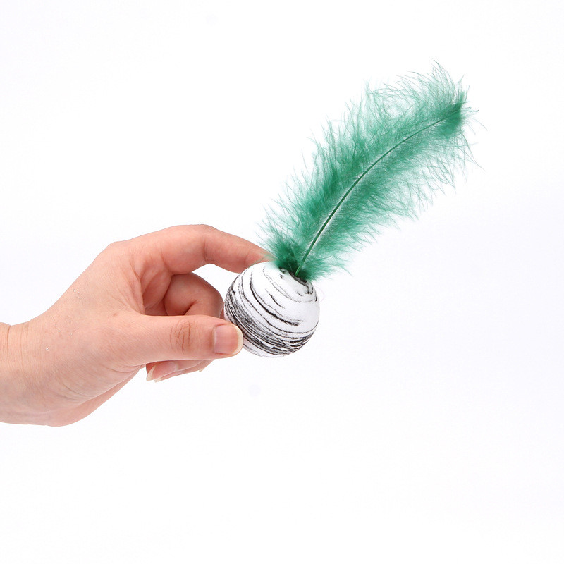 Macska idomító játék kisállat labdázó kisállat szimuláció toll macskajátékok Vicces interaktív textúra EVA golyós cica termékek Macska kellékek