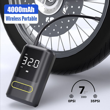 EAFC Безжично зареждане на автомобилна въздушна помпа 150PSI Мини преносима въздушна помпа за гуми LED светлина Автомобилен въздушен компресор за автомобил мотоциклет велосипед
