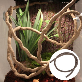 Artificial Vine Lizard Rattan Reptile Box Case Decor Habitat Bend Plant Leaves Στολίδι για αναρρίχηση Chameleon Lizards Gecko