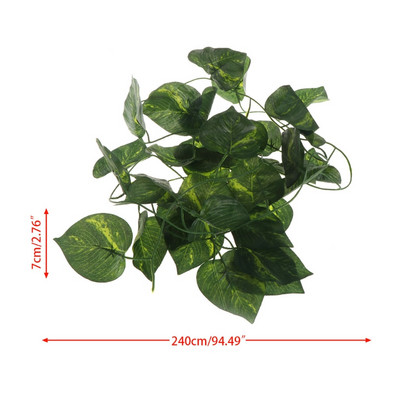 Artificial Vine Lizard Rattan Reptile Box Case Decor Habitat Bend Plant Leaves Στολίδι για αναρρίχηση Chameleon Lizards Gecko