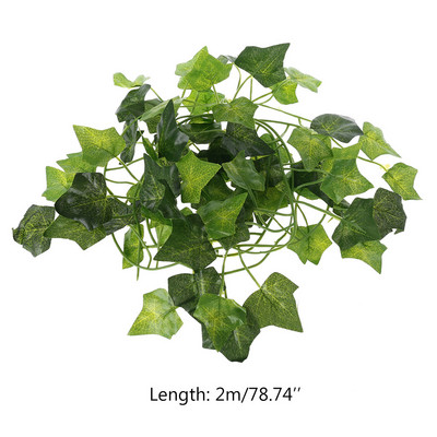 Artificial Vine Lizard Rattan Reptile Box Case Decor Habitat Bend Plant Leaves Στολίδι για αναρρίχηση Chameleon Lizards Gecko