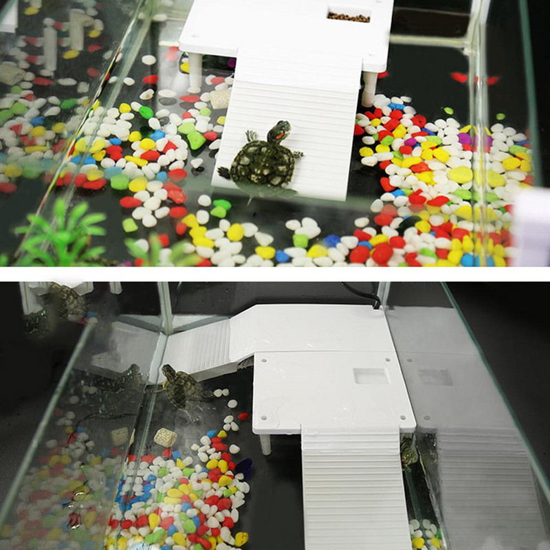 Turtle Basking Platform Sorjamentes, sima felület Szórakoztató hegymászó létra Akvárium Táj dekoráció Élőhely dekorok