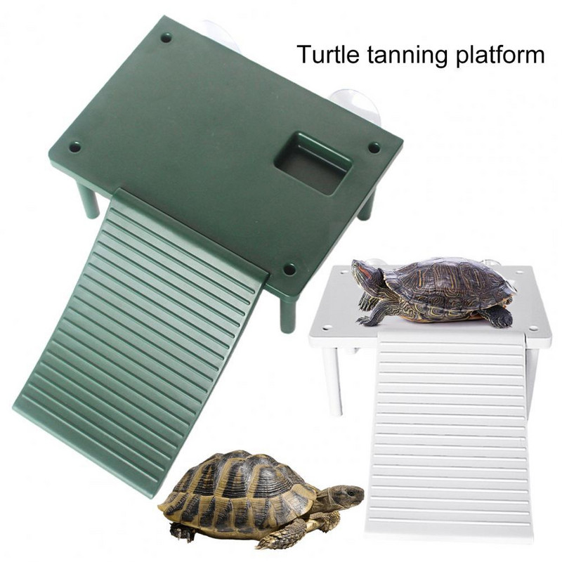 Turtle Basking Platform Sorjamentes, sima felület Szórakoztató hegymászó létra Akvárium Táj dekoráció Élőhely dekorok