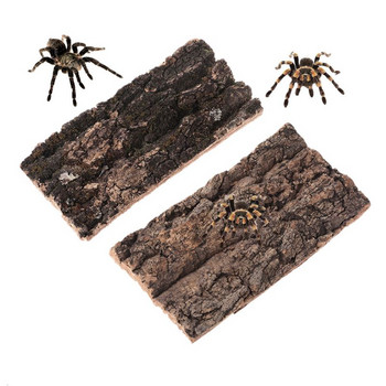 Νέα δημιουργική διακόσμηση βιότοπων ερπετών φυσικών τρωκτικών Σαύρα Αράχνη Δίπλα αναρριχώμενου φλοιού δέντρου Διακοσμητικό κουτιού τροφοδοσίας