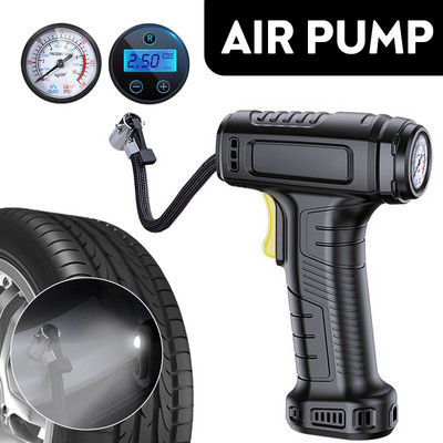 120W Car Air Pump Wired Wireless Inflatable Portable Compressor Digital Rechargeable Car Automatic Tire Inflator Equipment