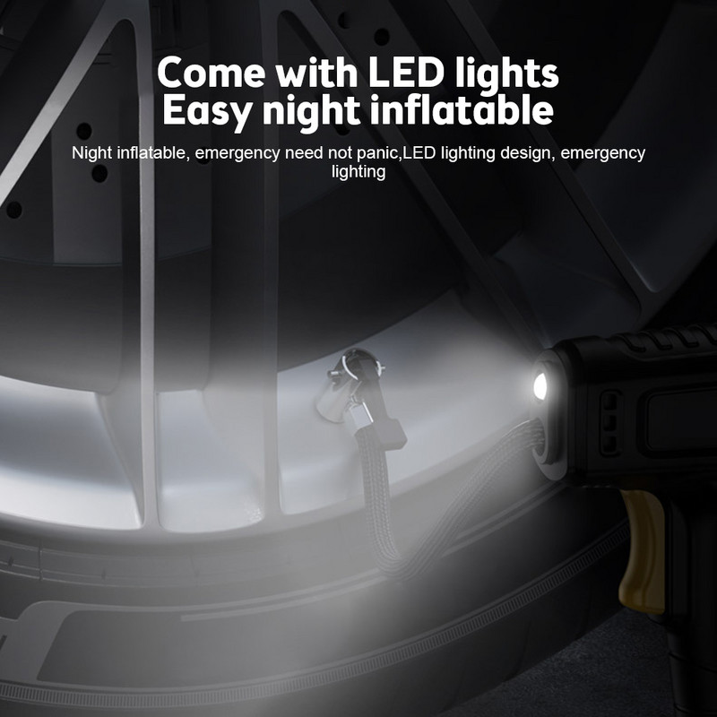 120 W-os autós légszivattyú vezetékes vezeték nélküli felfújható hordozható kompresszor digitális újratölthető autós gumiabroncs felfújó berendezés