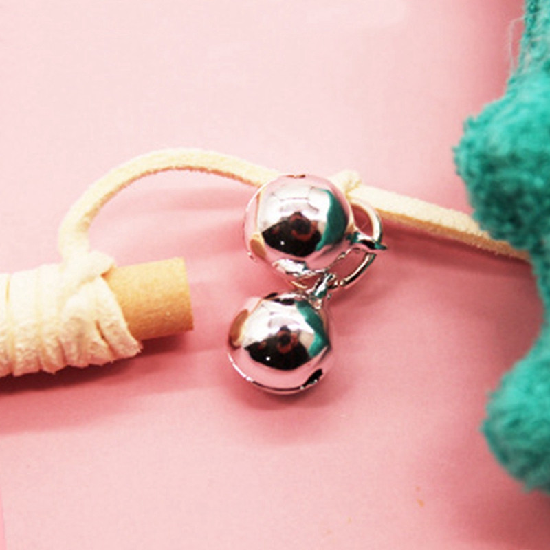 Creative Wood Pet Toys Interactive Teaser Rod Linen Πλεκτό Χαριτωμένο Φράουλα Κεφάλι Δεινόσαυρου για γάτα Κουδούνι Ραβδί γάτας Αξεσουάρ