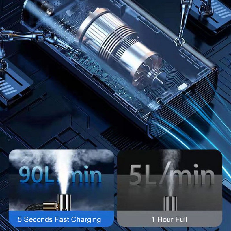 120 W-os mini autógumi felfújó 150 PSI hordozható légkompresszoros felfújható szivattyú motorkerékpár gumiabroncs golyóhoz