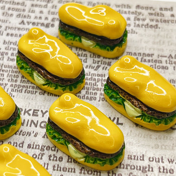 10 ΤΕΜ/ΛΟΤ Fake Mini Hamburger Shell Food Model DIY Simulation Baby Kitchen Toy Cream Κινητό τηλέφωνο Δώρα διακόσμησης σπιτιού