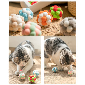 Legendog 3PCS New Squeaky Cat Ball Toy Colorful Interactive Chewing Ball Funny Cat Play Chase Balls Toy Доставки за обучение на домашни любимци