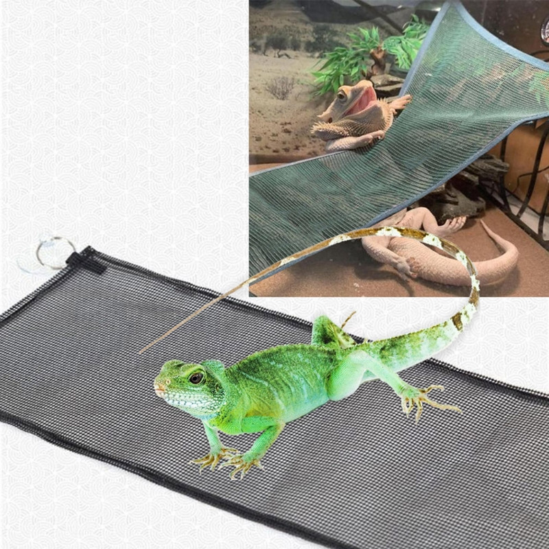 Q9QF Bearded Dragon Lizard Hammock Reptile Mesh Lounger Reptology Bridge for Geckos Lizards Snakes Climbing Habitat Decor