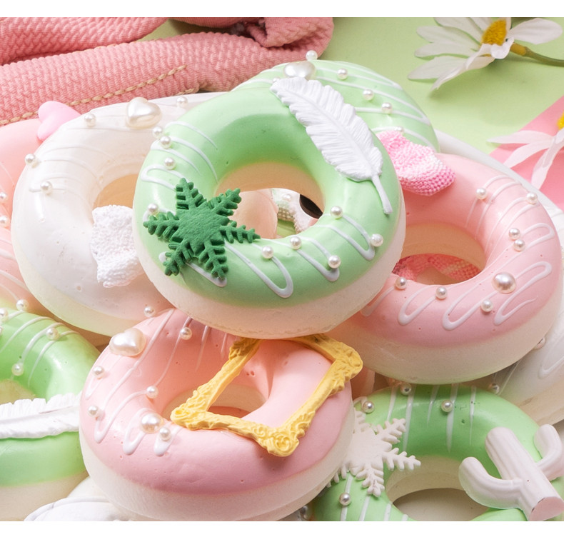 Szimuláció mesterséges rózsaszín zöld fehér aranyos fánk torta szimuláció kenyér torta otthoni dekoráció bemutató esküvői édes dekoráció