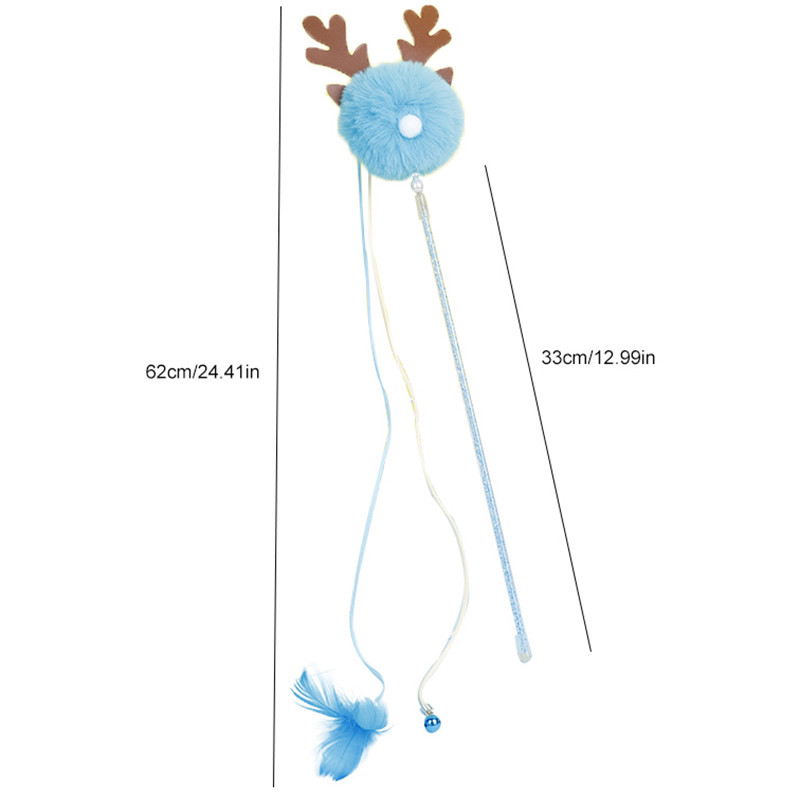 Legendog macska játékpálca Vicces plüss macska interaktív pálca cica kötekedő pálca karácsonyra cicatartozékok kisállat termékek