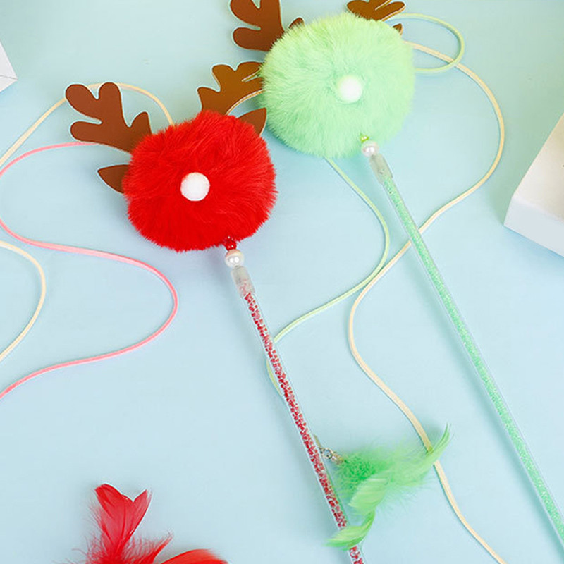 Legendog macska játékpálca Vicces plüss macska interaktív pálca cica kötekedő pálca karácsonyra cicatartozékok kisállat termékek