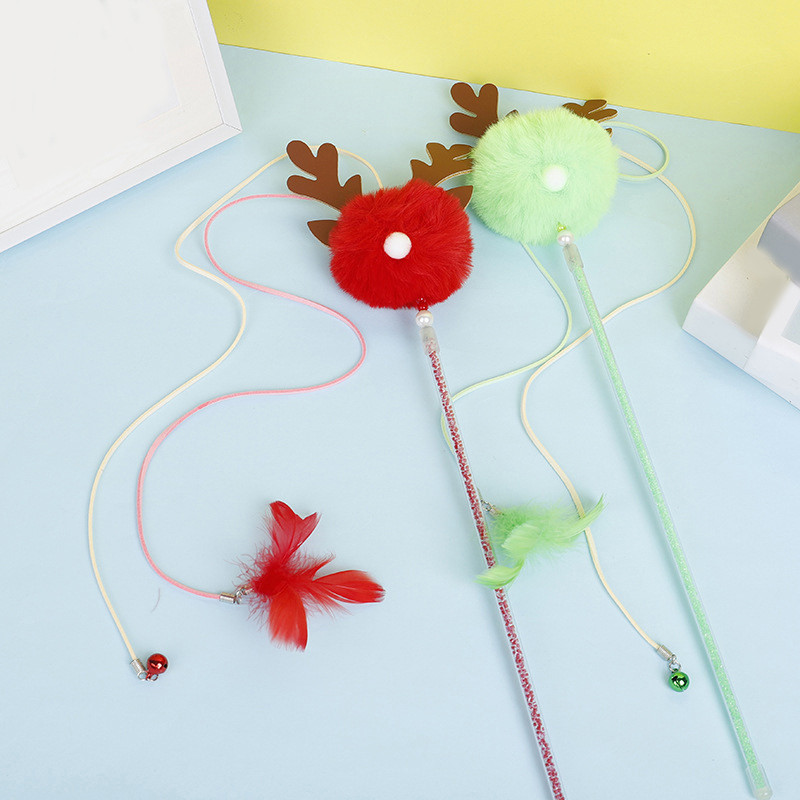 Legendog macska játékpálca Vicces plüss macska interaktív pálca cica kötekedő pálca karácsonyra cicatartozékok kisállat termékek