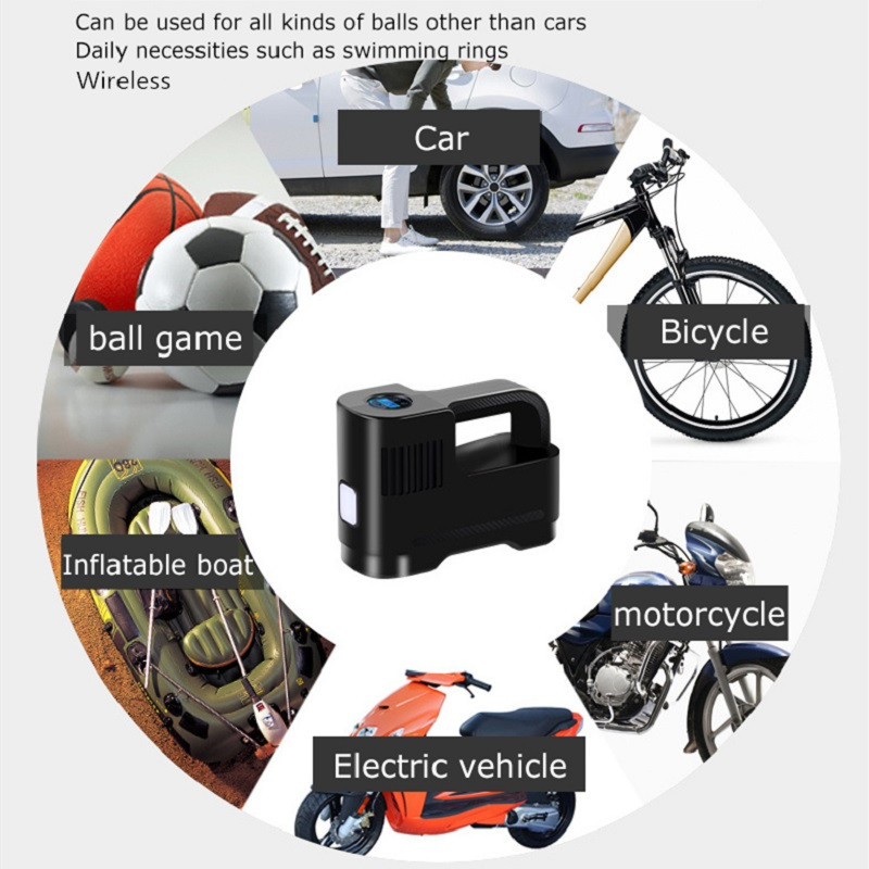 150 PSI autós légkompresszor DC 12V digitális gumiabroncs-felfújó légszivattyú Hordozható automatikus légszivattyú autós motorkerékpár LED-es könnyű gumiabroncs szivattyúhoz