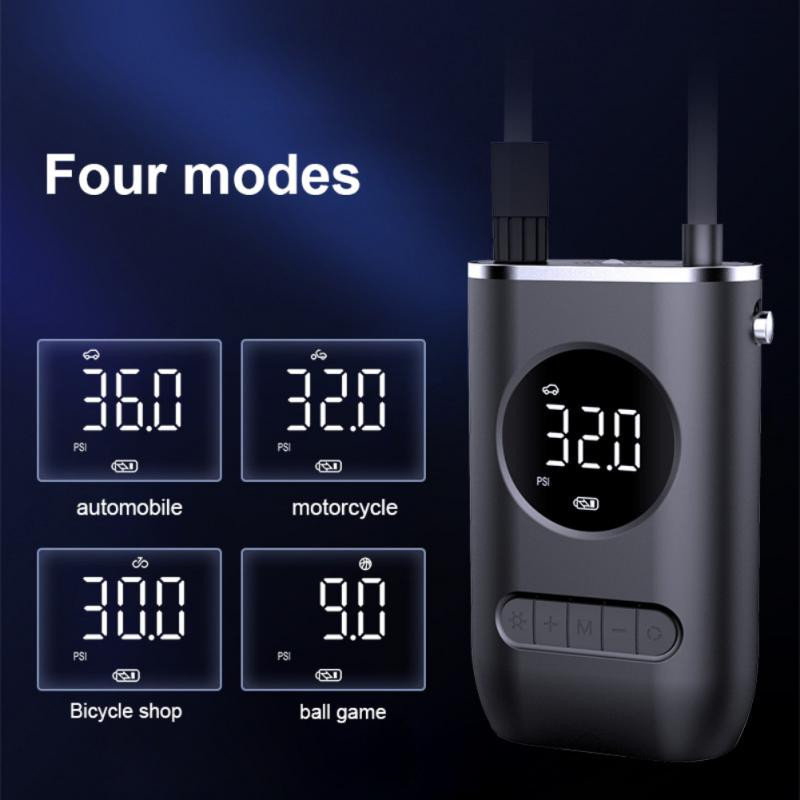 Ηλεκτρική αντλία αέρα αυτοκινήτου Μίνι φορητή ασύρματη φουσκωτή αντλία ελαστικών Έξυπνος ψηφιακός αεροσυμπιεστής για μπάλες μοτοσυκλέτας ποδηλάτου αυτοκινήτου